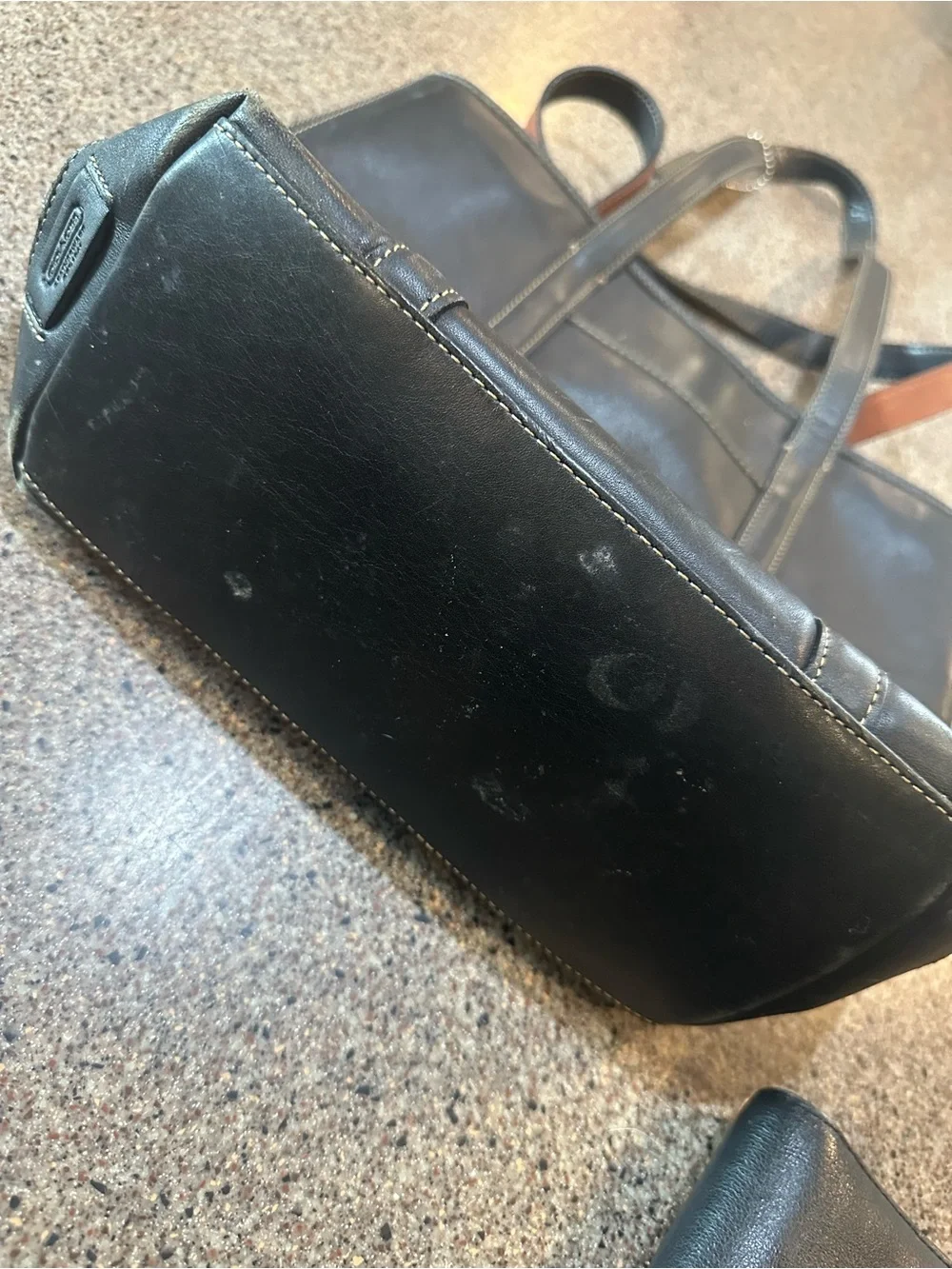 Coach Black Leather Men's Tote with Matching Wallet